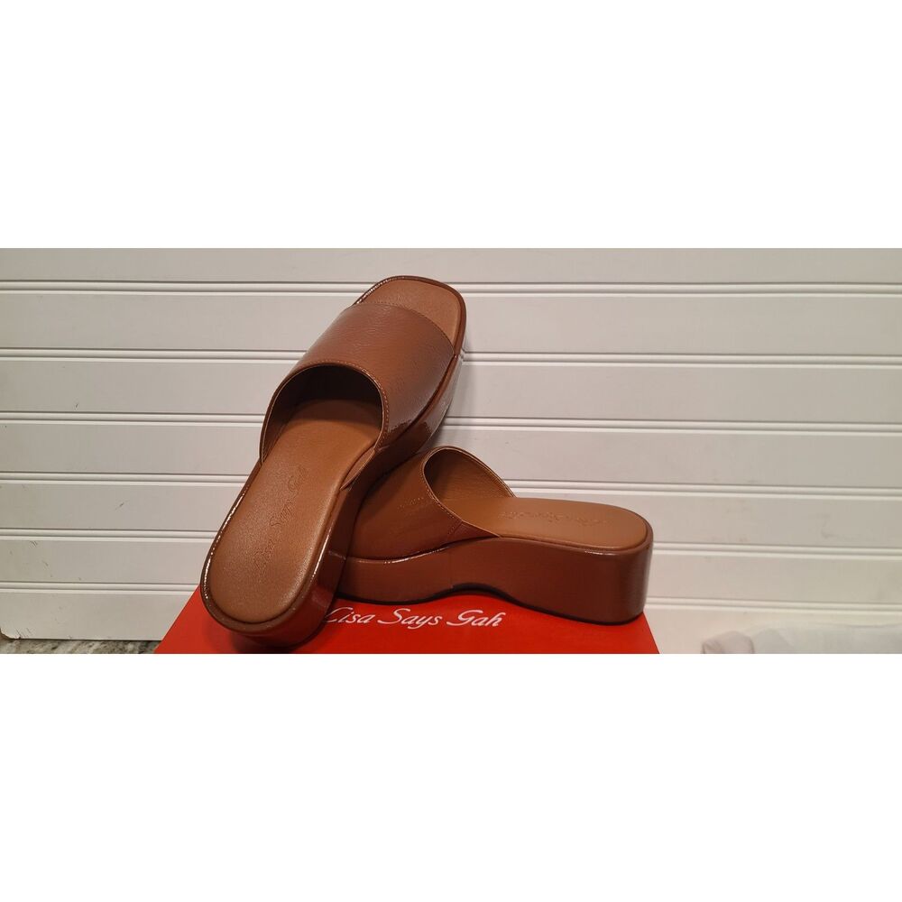 Lisa Says Gah Cinnamon Dakota Platform Shoes Size 9 NIB